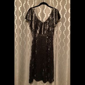 Miss Love Olive Green Crushed Velvet Dress